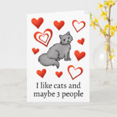 Funny Cat Lover Happy Valentines Day Greeting Kaart (Gele Bloem)