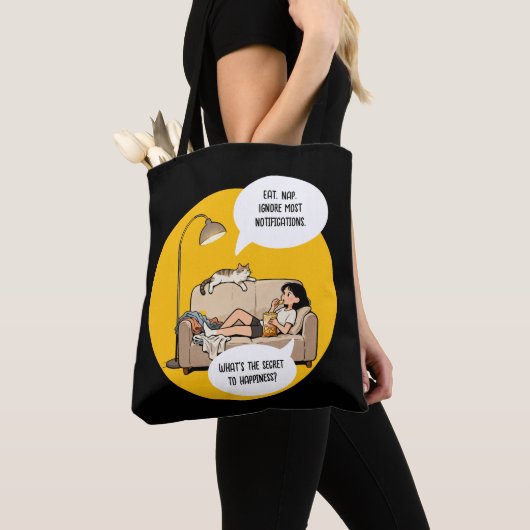Funny Cat Lover Introvert Humor Quote Tote Bag (Dichtbij)