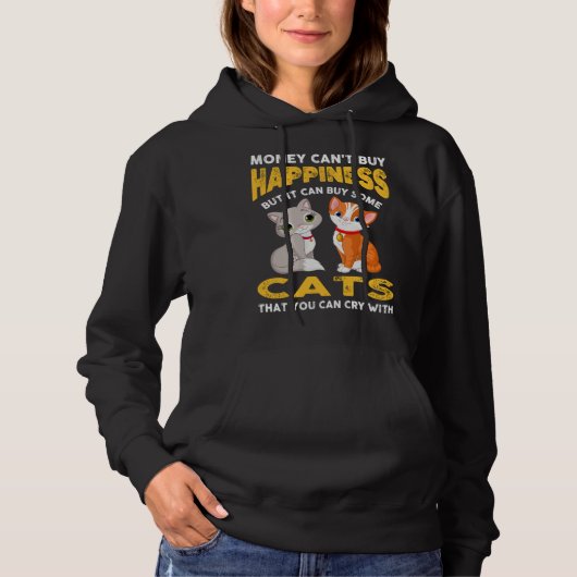 Funny Cat Lover Joke Saying Cute Gift For Mom With Hoodie (Voorkant)