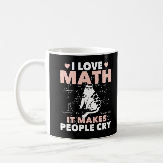 Funny Cat Lover Mathematics Humor Wiskunde Nerd Koffiemok (Links)