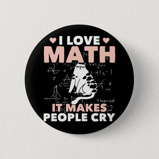 Funny Cat Lover Mathematics Humor Wiskunde Nerd Ronde Button 5,7 Cm (Voorkant)