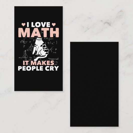 Funny Cat Lover Mathematics Humor Wiskunde Nerd Visitekaartje (Voorkant / Achterkant)