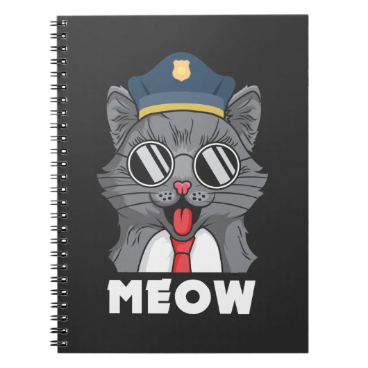Funny Cat Lover Meow Sheriff Cat Notitieboek (Voorkant)