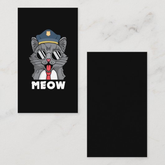 Funny Cat Lover Meow Sheriff Cat Visitekaartje (Voorkant / Achterkant)