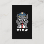 Funny Cat Lover Meow Sheriff Cat Visitekaartje (Voorkant)