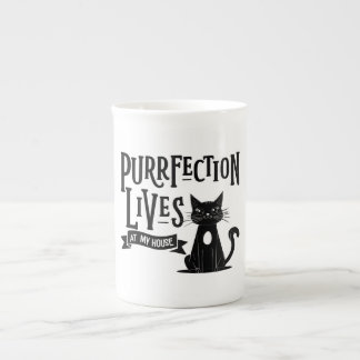 Funny Cat Lover Mug – “Purrfection.... Porselein Kop