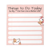 Funny Cat lover om een roze lijstkleur te doen Notitieblok (Voorkant)