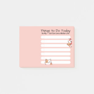 Funny Cat lover om een roze lijstkleur te doen Post-it® Notes