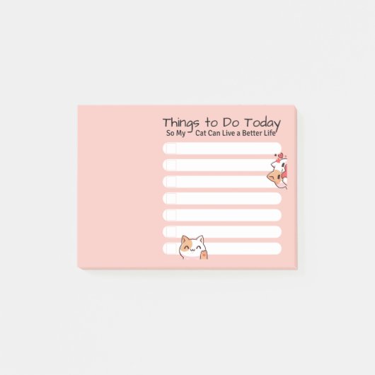 Funny Cat lover om een roze lijstkleur te doen Post-it® Notes (Voorkant)