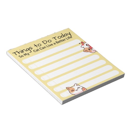 Funny Cat lover om gele kleuren te gebruiken Notitieblok (Schuin)
