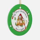 Funny Cat Lover Persoonlijk kerstfeest Keramisch Ornament (Rechts)
