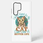 Funny Cat Lover Quote Cute Kitten Graphic Samsung Galaxy Hoesje (Achterkant)