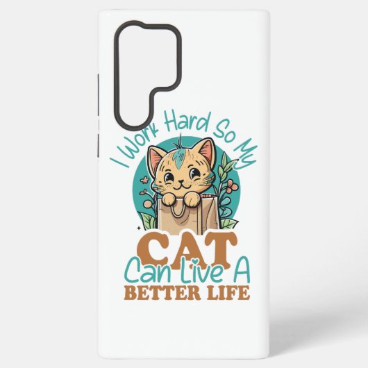 Funny Cat Lover Quote Cute Kitten Graphic Samsung Galaxy Hoesje (Achterkant)