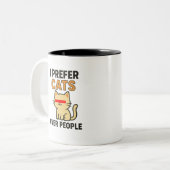 Funny Cat Lover Tweekleurige Koffiemok (Voorkant links)
