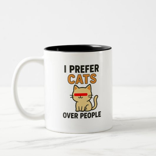 Funny Cat Lover Tweekleurige Koffiemok (Links)
