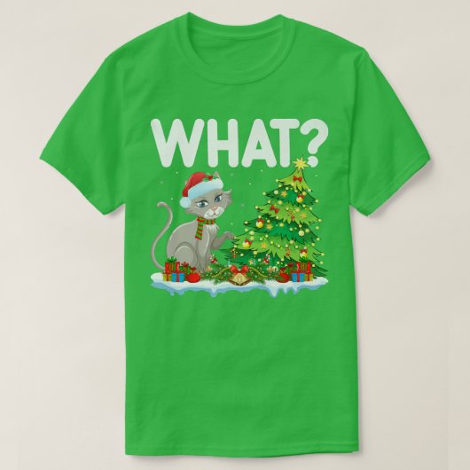 Funny Cat Lover Xmas licht kerstmis kerstmis T-shirt (Design voorkant)
