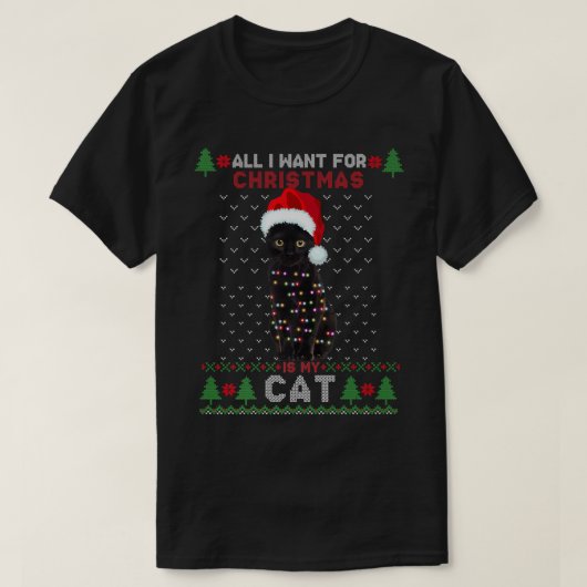 Funny Cat lovers Cute Cat Santa Hat Ugandevolle ke T-shirt (Design voorkant)