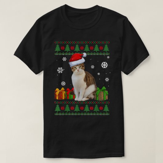 Funny Cat lovers Cute Cat Santa Hat Ugandevolle ke T-shirt (Design voorkant)