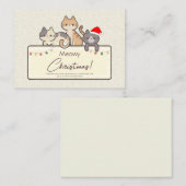 Funny Cat Lovers Feestdagen Gepersonaliseerde Kers Notitiekaartje (Voorkant / Achterkant)