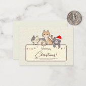 Funny Cat Lovers Feestdagen Gepersonaliseerde Kers Notitiekaartje (Voorkant / Achterkant in situ)