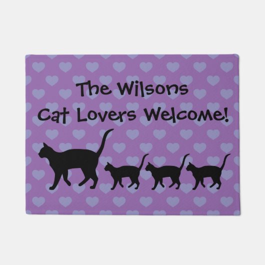 Funny Cat Lover's Lavender & Pervinca Custom Deurmat (Voorkant)