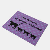 Funny Cat Lover's Lavender & Pervinca Custom Deurmat (Schuin)
