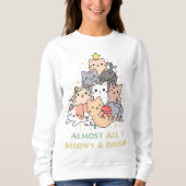 Funny Cat Lovers Meowy Kerstmis met schattige cate Trui (Voorkant)
