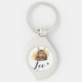 Funny Cat Lover's Metal Keychain –  Leo (Voorkant)