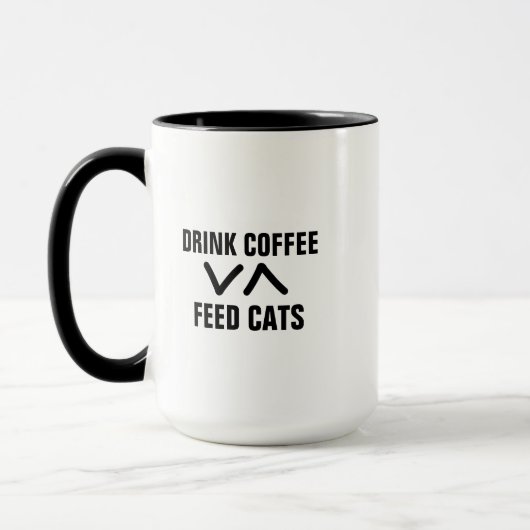 Funny Cat Lovers Mok, Feed Cats Drink Mok (Links)