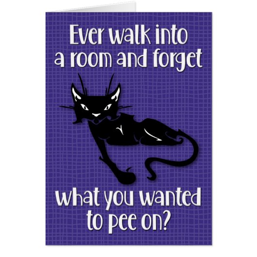 Funny Cat-Lover's Over-the-Hill Birthday Card (Voorkant)