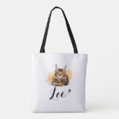 Funny Cat Lover's Tote Bag –  Leo (Achterkant)