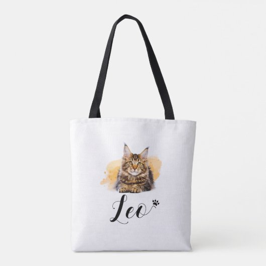 Funny Cat Lover's Tote Bag –  Leo (Achterkant)