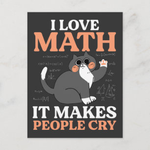 Funny Cat Loving Wiskunde Leraar Nerd Scientist Briefkaart