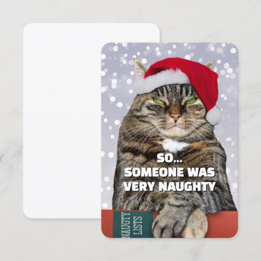Funny cat mad at you Christmas card Bedankkaart (Voorkant / Achterkant)