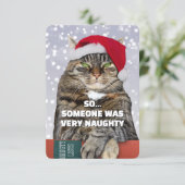 Funny cat mad at you Christmas card Bedankkaart (Staand voorkant)