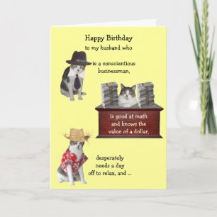 Funny Cat Male Birthday Kaart