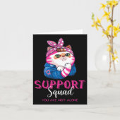 Funny Cat Mam Support Squad Breast Cancer Awarenes Kaart (Gele Bloem)