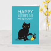 Funny Cat Mama Cute Happy Moederdag Kaart (Gele Bloem)