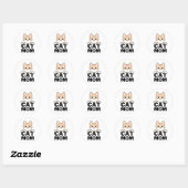 Funny Cat mama Ronde Sticker (Vel)