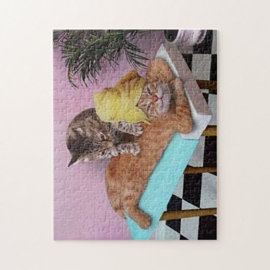 Funny Cat Massage Legpuzzel (Verticaal)