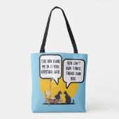 Funny Cat Materialism Philosophy Quote Tote Bag (Achterkant)