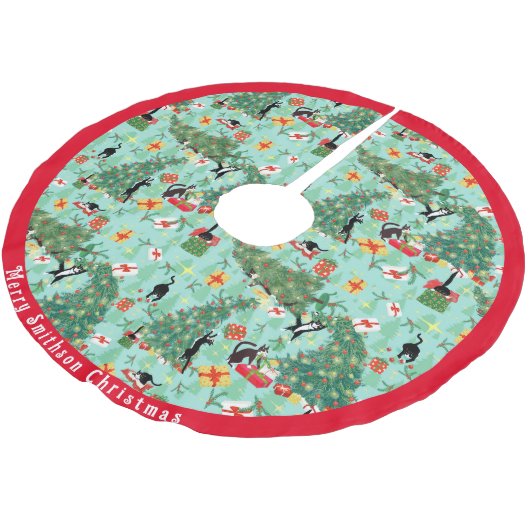 Funny Cat Meent Kerstmis Kerstboom Rok (Gekanteld)