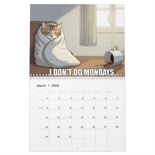 Funny Cat Meme Calendar 2026 Kalender (Mar 2026)