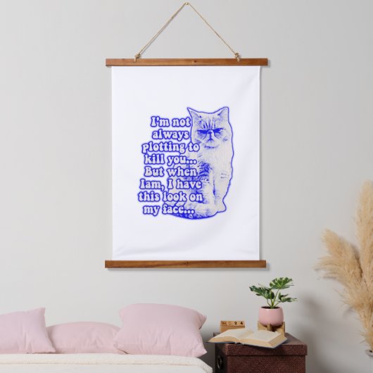 Funny cat meme for cat-eigenaars en kat-liefhebber hangend wandkleed (Slaapkamer)