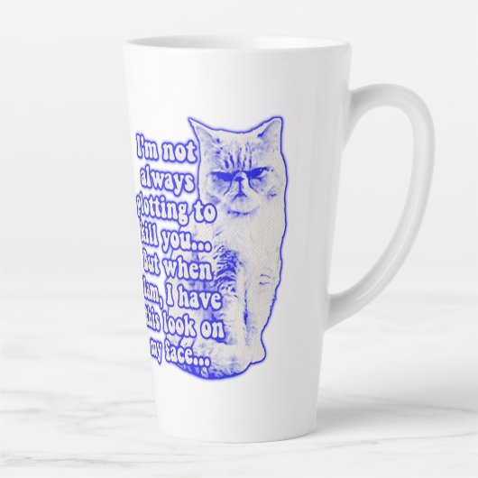 Funny cat meme for cat-eigenaars en kat-liefhebber latte mok (Rechts)