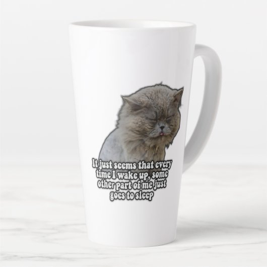 Funny cat meme for kitty lovers and cat owners latte mok (Rechterhoek)