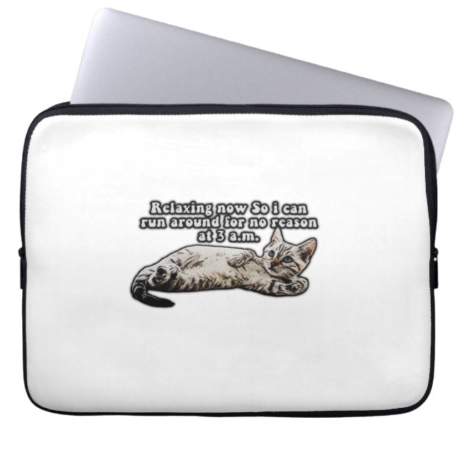 Funny cat meme for kitty persons and cat owners laptop sleeve (Voorkant)