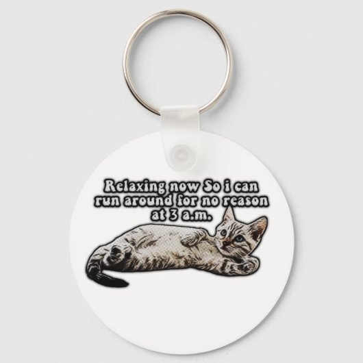 Funny cat meme for kitty persons and cat owners sleutelhanger (Voorkant)