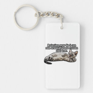 Funny cat meme for kitty persons and cat owners sleutelhanger