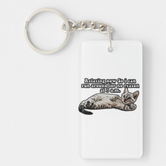 Funny cat meme for kitty persons and cat owners sleutelhanger (Voorkant)